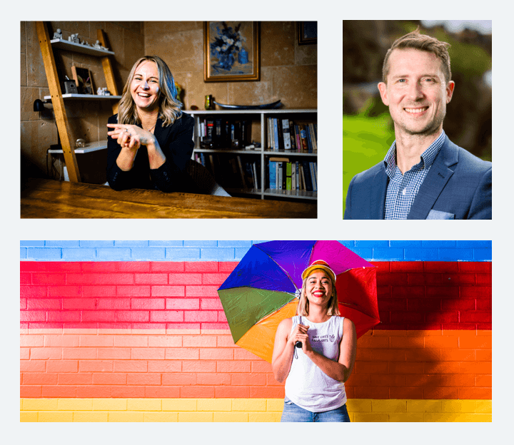 Selection of profile photos for website use